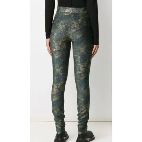 GANNI Metallic Metallic Camouflage jersey Legging In 861 Kalamata - Picture 4 of 7